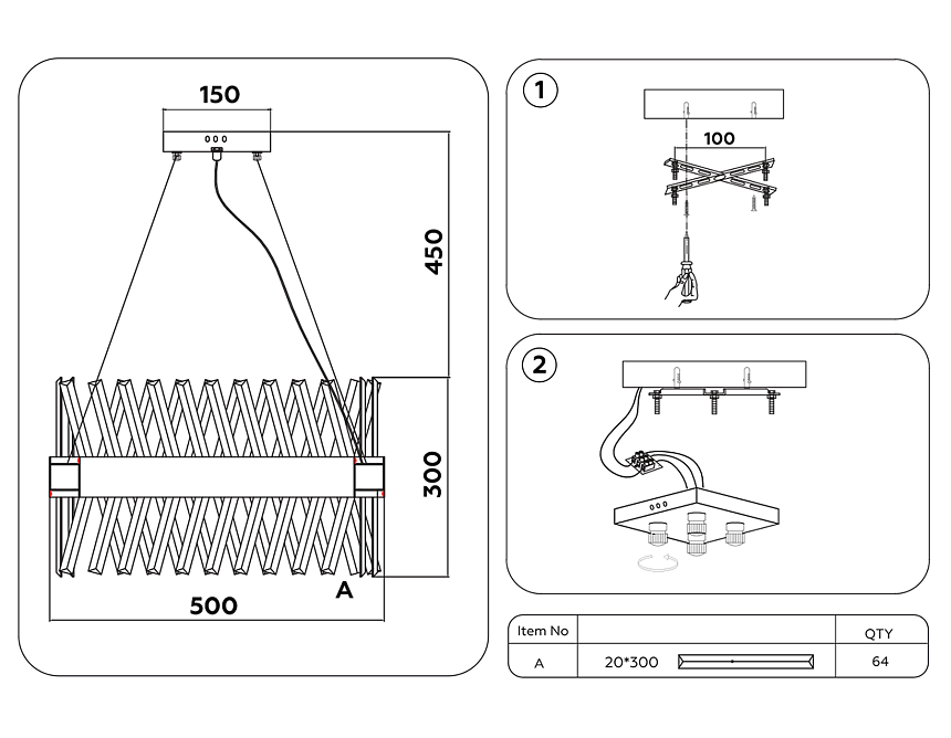 TR5315 CH/CL хром/прозрачный 144W 500*500*750 (Без ПДУ)